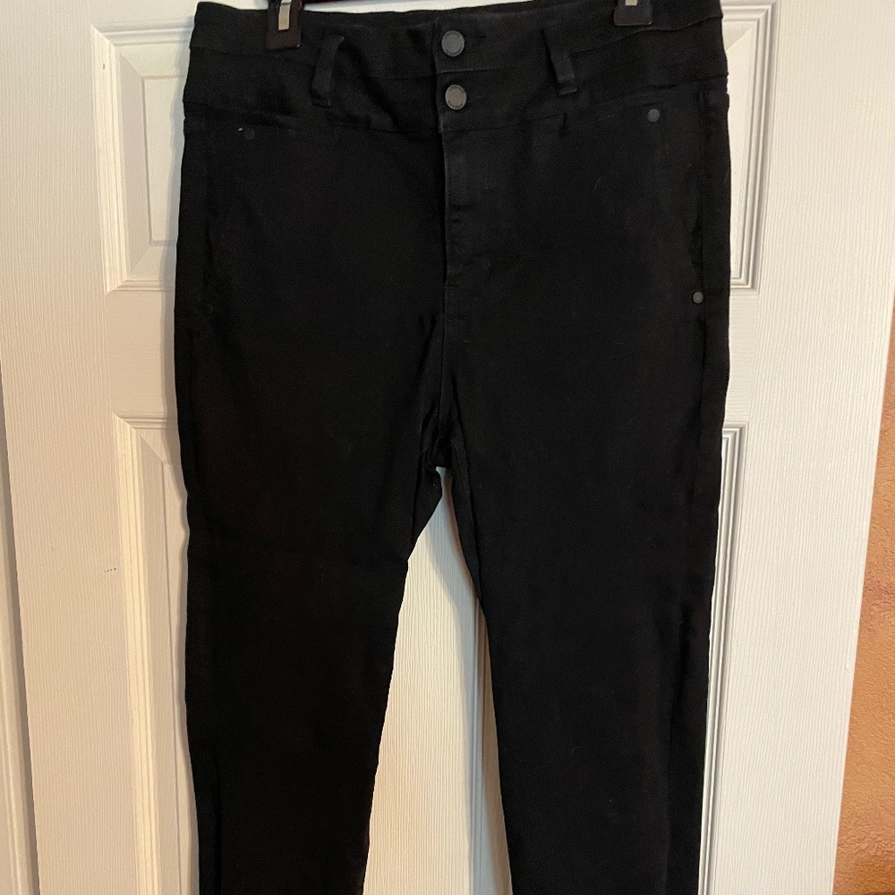 Liverpool ankle black skinny jeans with frayed hem